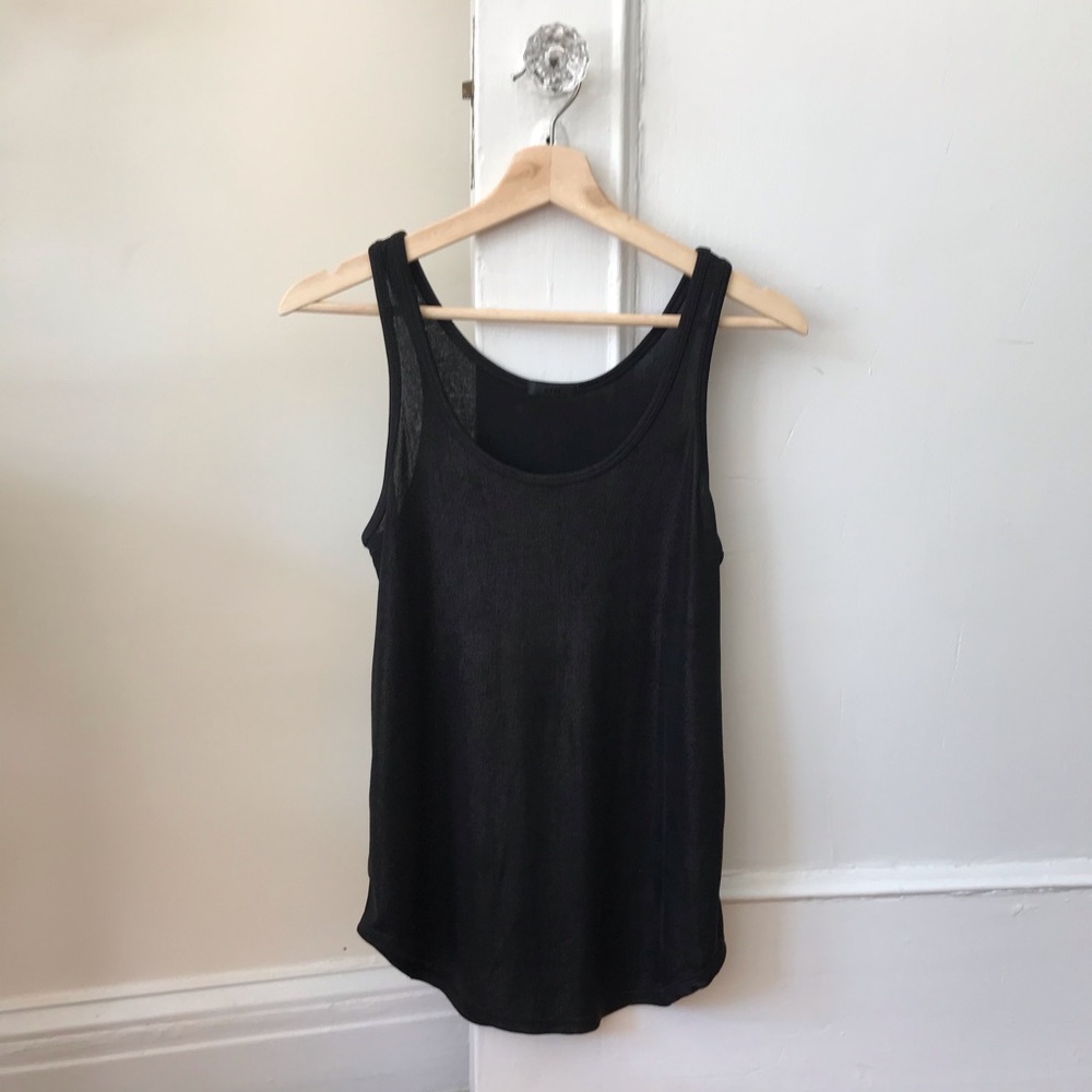 ATM Anthony Thomas Melillo Black Metallic Tank Top